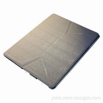White Ultra Slim Multiple-functional Different Degrees Leather Case for iPad, Magnetic Inside